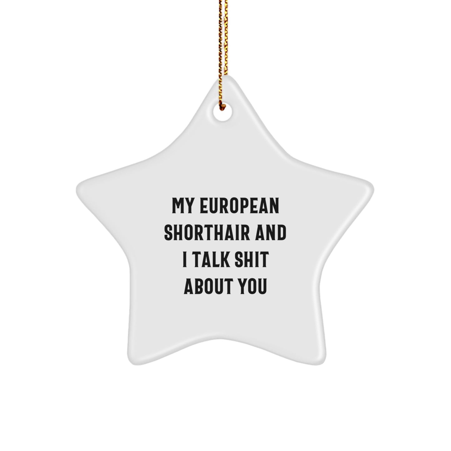 European Shorthair Star Ornament Idea for Coworkers Christmas Gift - Image 1
