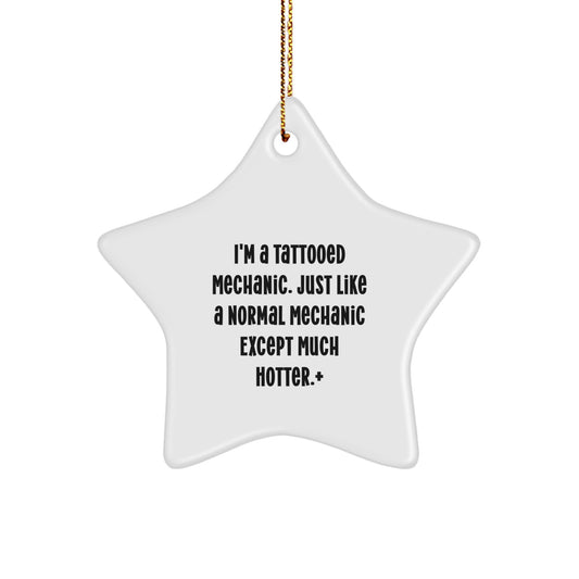 Funny Mechanic Star Ornament Gifts from Friends and Family for Mechanic Men Christmas Unique Decorations - Image 1