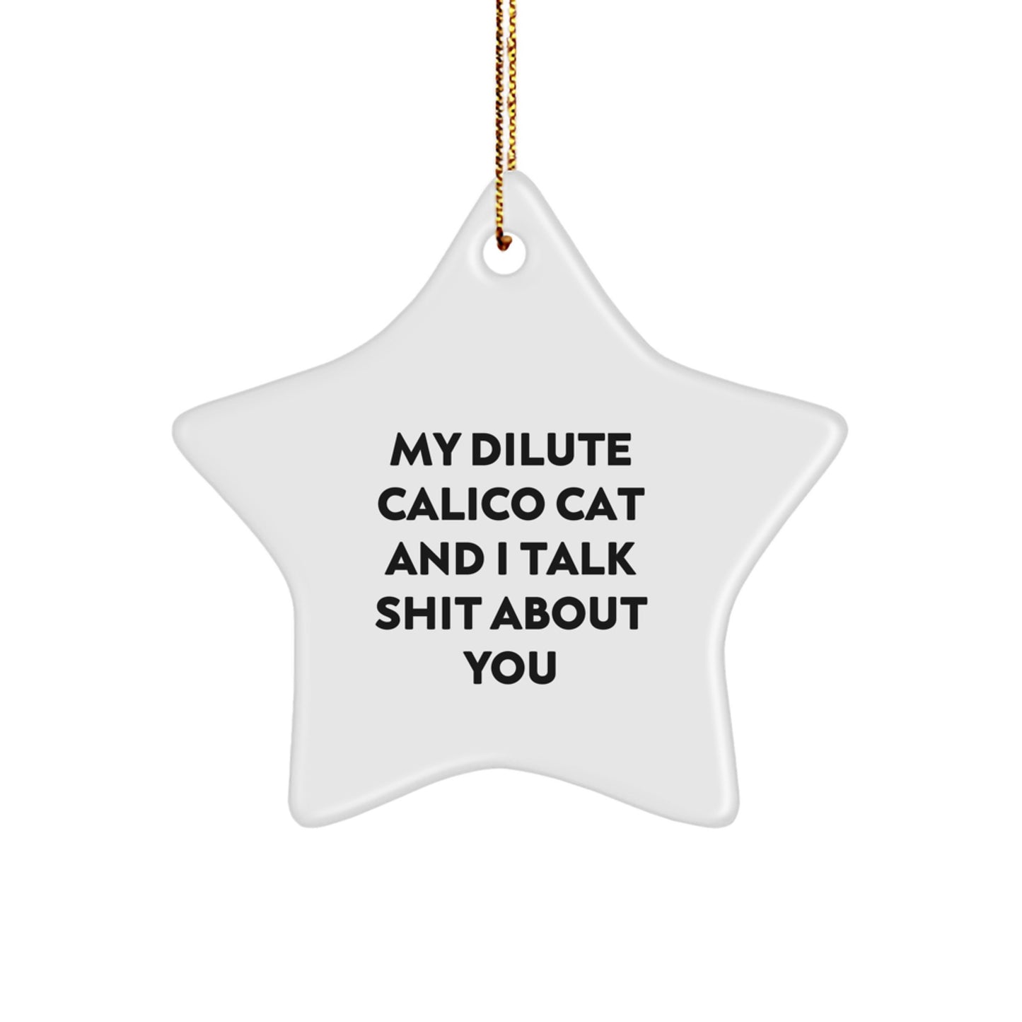 Dilute Calico Cat Star Ornament for Coworkers Idea Christmas Gift - Image 1
