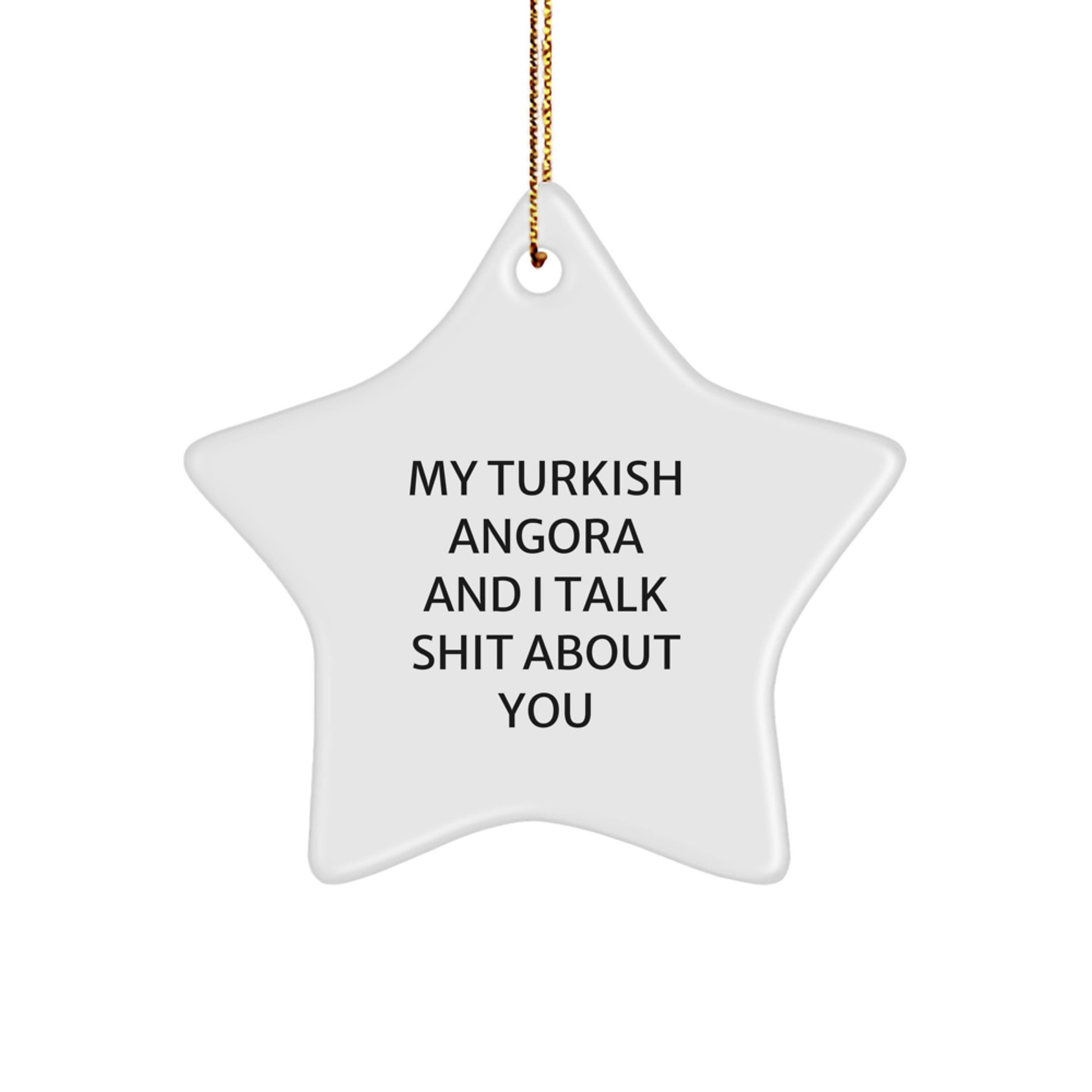 Turkish Angora Cat Star Ornament Surprise Christmas Gift for Family - Image 1