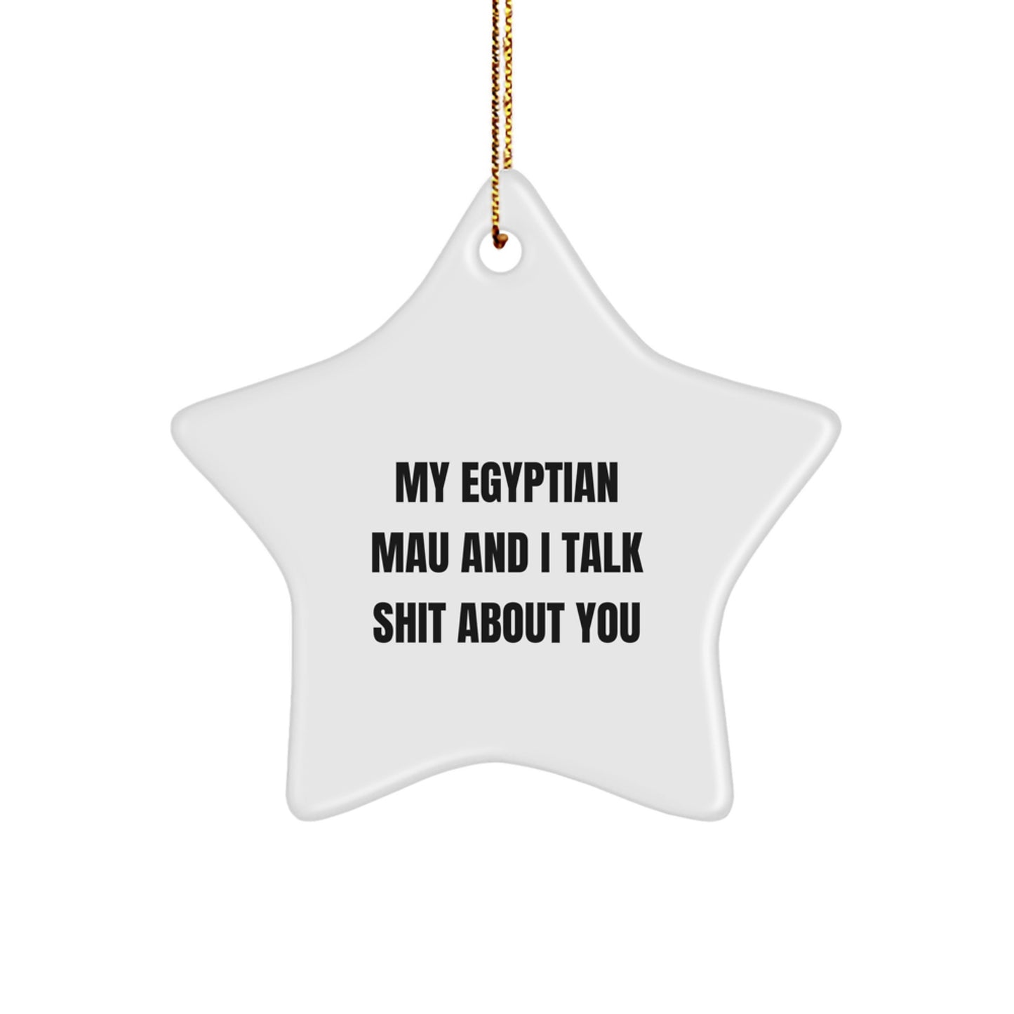 Playful Egyptian Mau Star Ornament Christmas Gift for Friends - Image 1