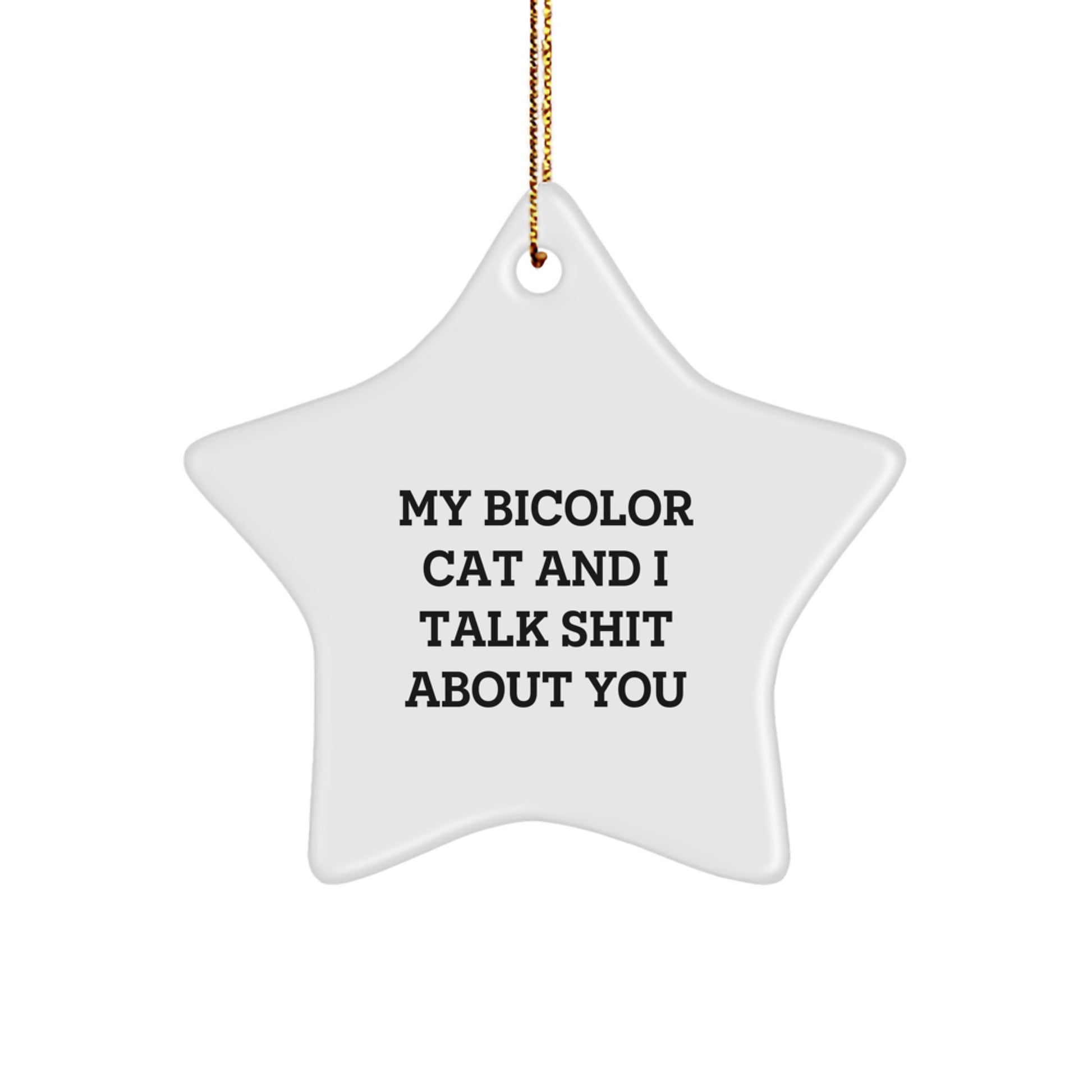 Funny Bicolor Cat Star Ornament Gifts from Men to Women for Christmas Unique Gifts - Image 1