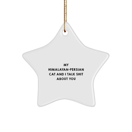 Funny Himalayan-Persian Cat Star Ornament Gift for Cat Lover Friends Family Men Women - Christmas Unique Gifts from Men to Coworkers - Image 1