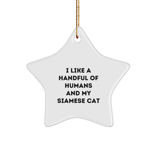 Funny Siamese Cat Gifts for Men, Women, and Friends - Cute Star Ornament with Christmas Quote, Gifts from Husband, Sweetheart, or Family - Image 1