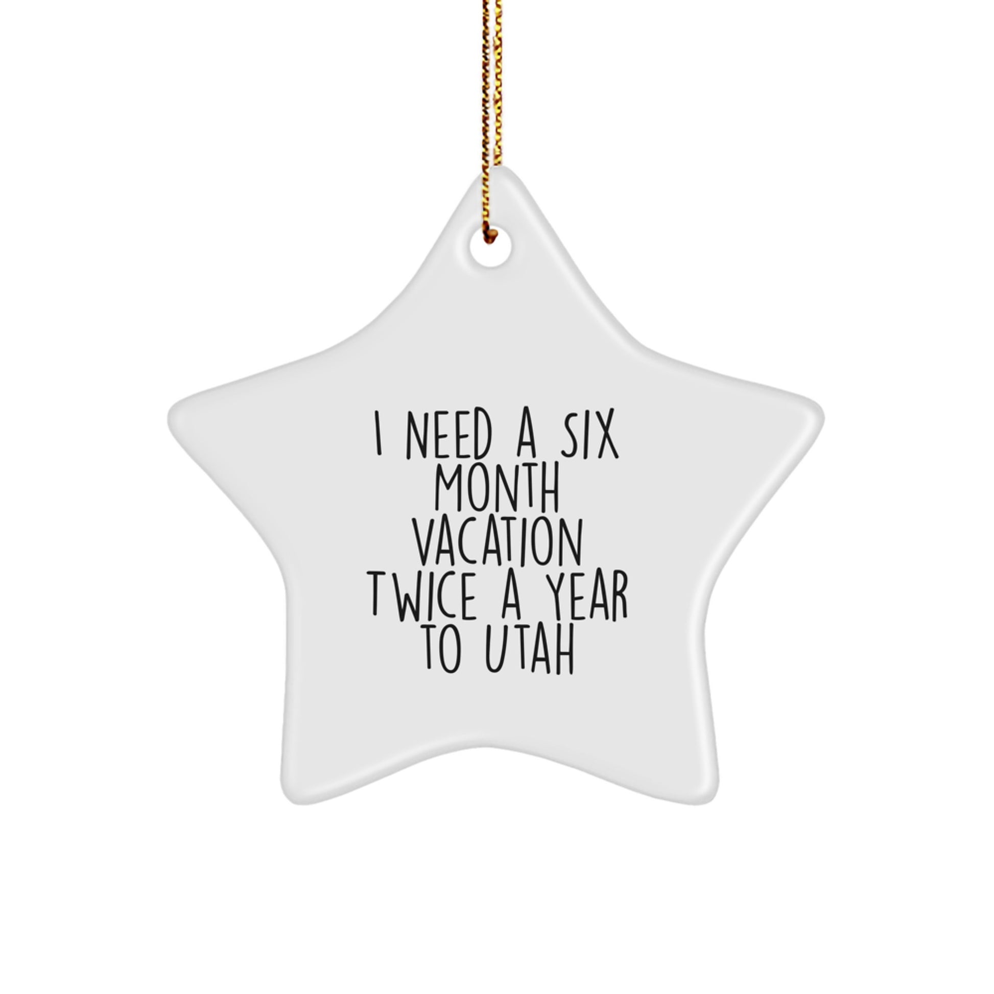 Utah Christmas Star Ornament Gifts for Friends, Unique Star Ornaments from Utah, Perfect Utah Gift - Image 1