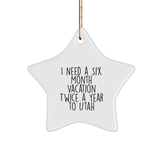 Utah Christmas Star Ornament Gifts for Friends, Unique Star Ornaments from Utah, Perfect Utah Gift - Image 1