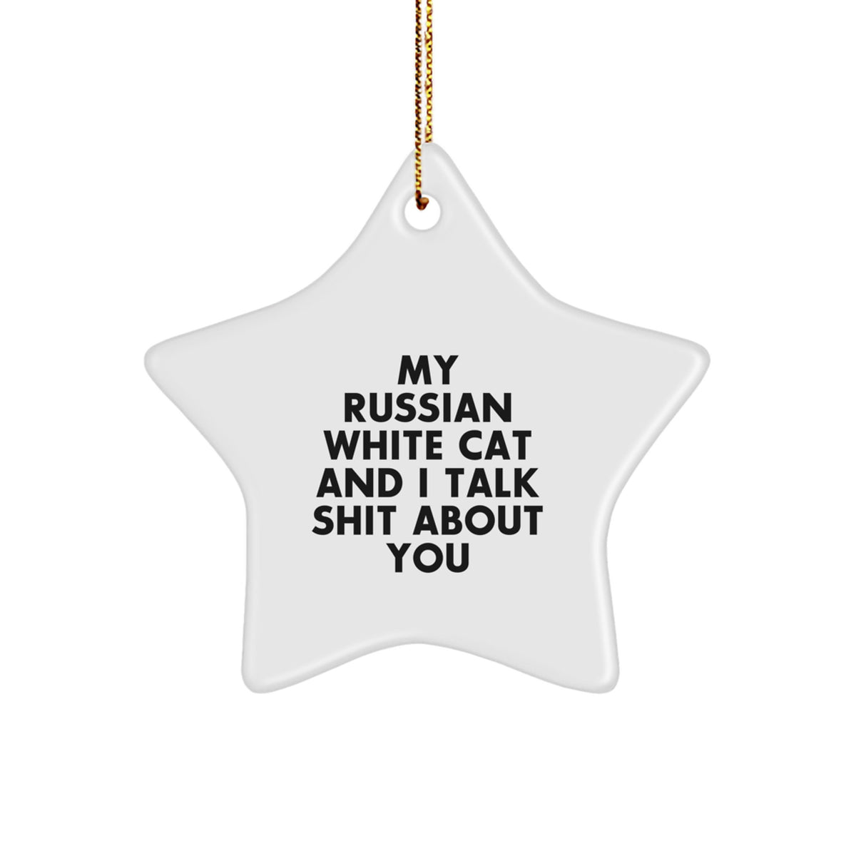 Russian White Cat Keepsake Christmas Ornament for Him Gift - Image 1