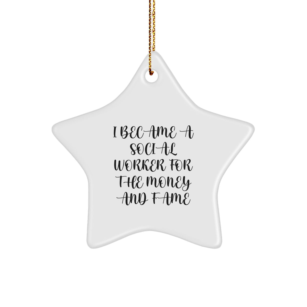Gifts from Coworkers for Social Workers - Funny Star Ornament with White Star Design for Christmas Unique Gifts - Image 1