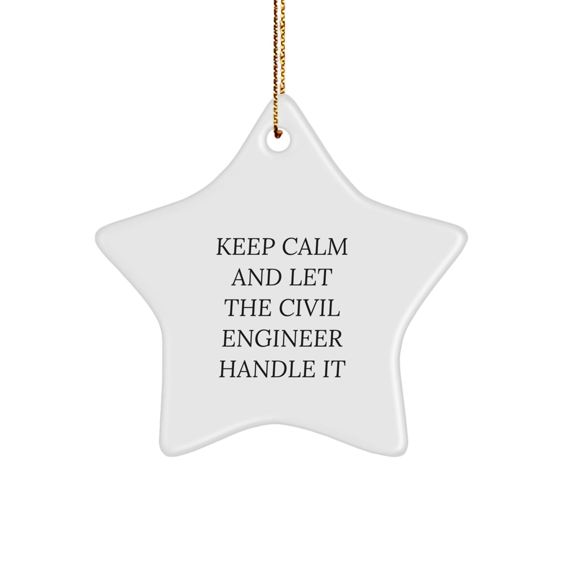 Funny Civil Engineer Christmas Unique Gifts from Men to Women Friends Family Star Ornament - Image 1