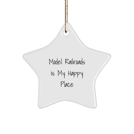 Christmas Gift for Her Model Railroads Star Ornament Present - Image 1