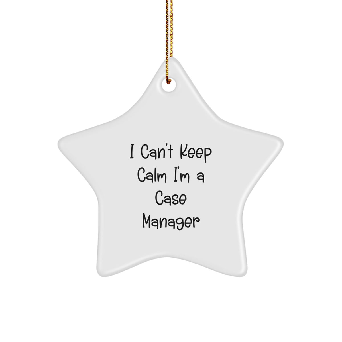 Funny Case Manager Gifts for Case Manager - I Can't Keep Calm Star Ornament, Christmas Unique Gifts from Friends to Coworkers - Image 1