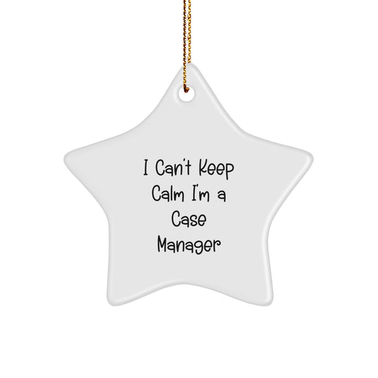 Funny Case Manager Gifts for Case Manager - I Can't Keep Calm Star Ornament, Christmas Unique Gifts from Friends to Coworkers - Image 1