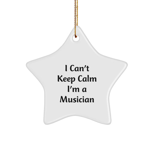 Funny Musician Gifts for Friends - I'm a Musician Star Ornament, Christmas Unique Gifts from Family - Image 1