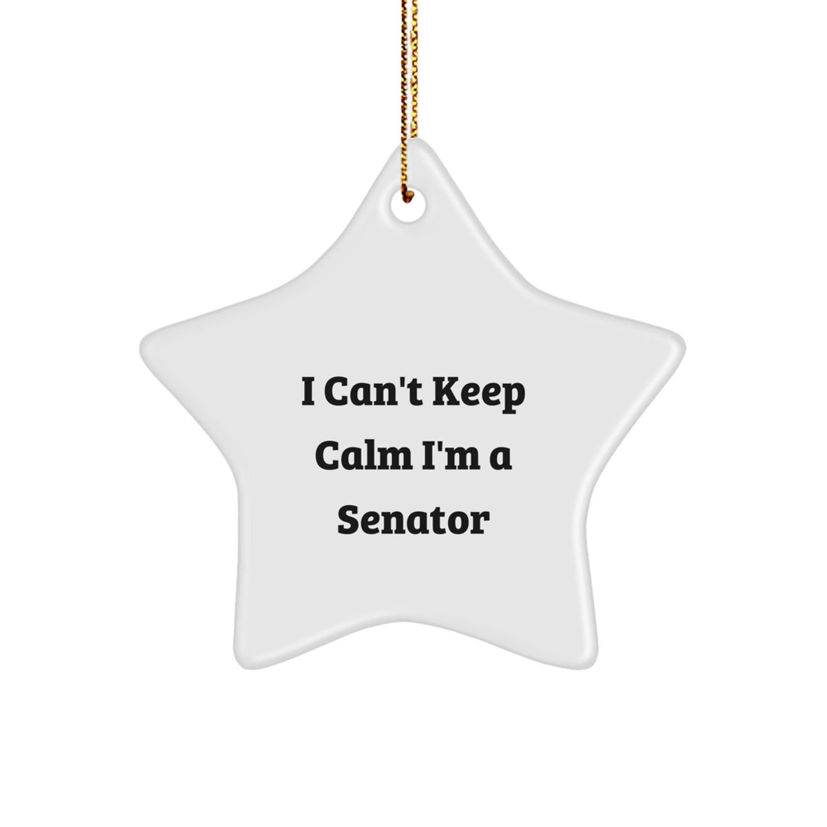 Funny Senator Star Ornament Gifts from Men to Senator Friends, Christmas Unique Senator Star Ornaments, I Can't Keep Calm I'm A Senator - Image 1