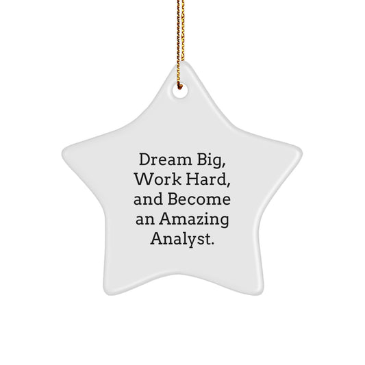 Funny Analyst Star Ornament Gifts from Friends for Men - Dream Big Work Hard - Image 1