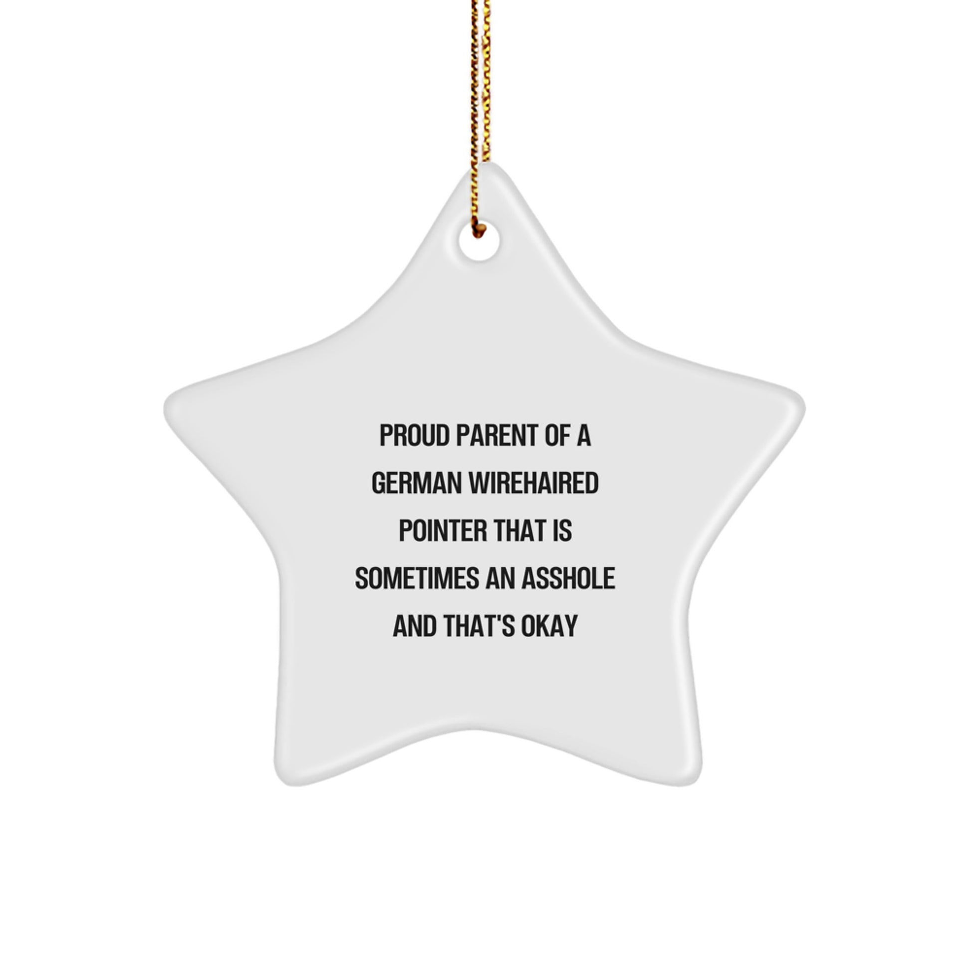 Funny German Wirehaired Pointer Dog Gifts, Proud Parent, Christmas Star Ornament, German Wirehaired Pointer Dog Lover - Image 1