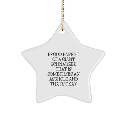 Funny Giant Schnauzer Dog Gifts from Proud Parents - Star Ornament for Christmas Unique Gifts - Image 1