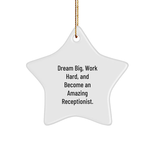 Funny Receptionist Gifts for Women, Star Ornament Decorations, Gifts from Friends, Family, Coworkers to Receptionist, Christmas Unique Gifts - Image 1