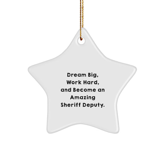 Funny Sheriff Deputy Christmas Star Ornament Gifts from Friends to Sheriff Deputy Men - Image 1