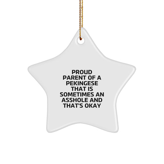 Funny Pekingese Christmas Ornament Gift for Kids - Parent Quote - Image 1