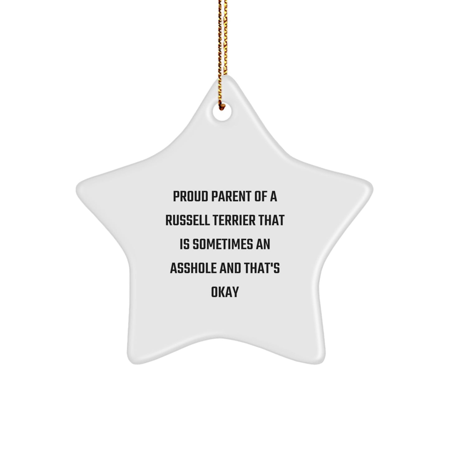 Funny Russell Terrier Dog Star Ornament Gifts from Mom Dad Friends Family for Christmas Unique Decorations - Image 1