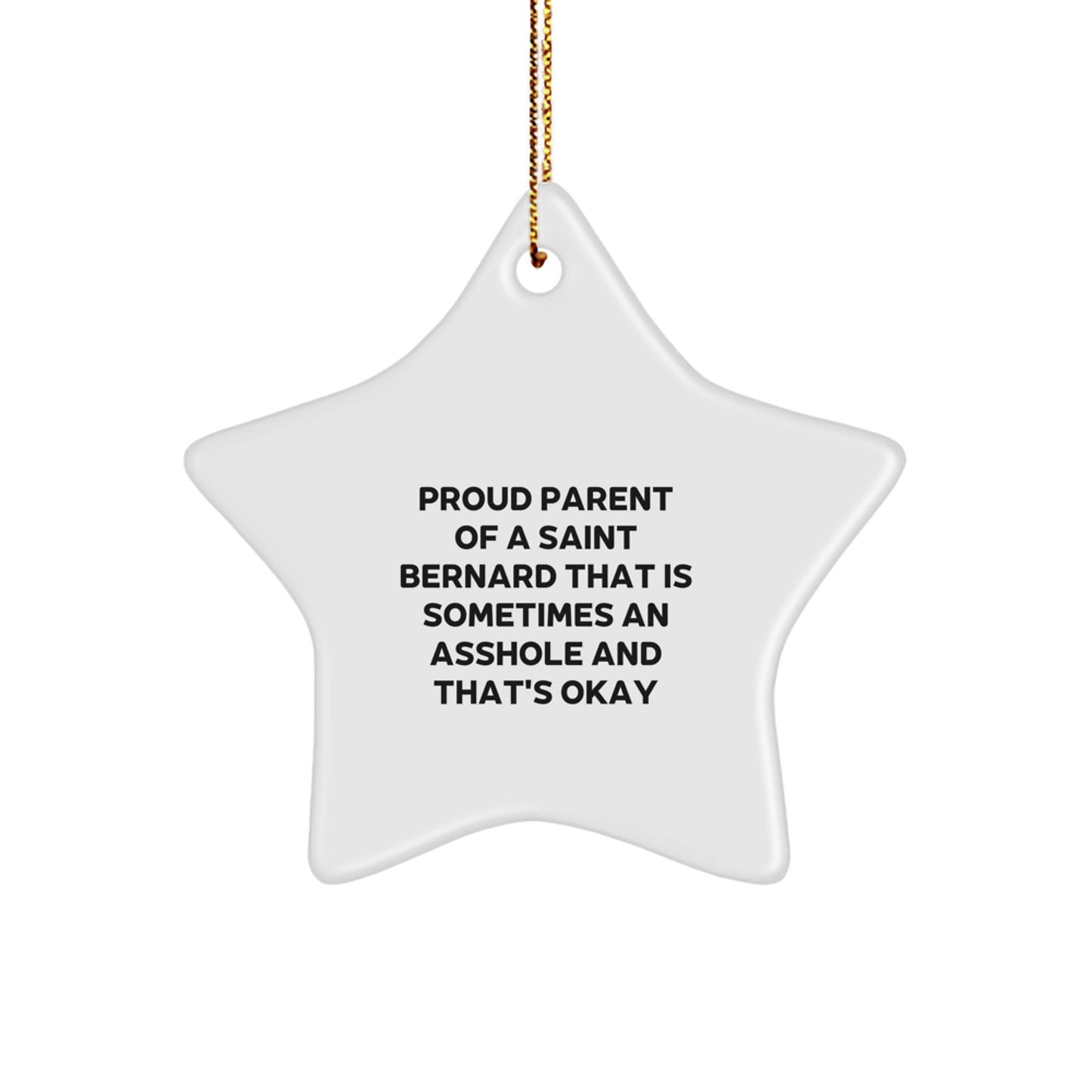 Funny Saint Bernard Dog Star Ornament Gifts for Saint Bernard Dog Lovers, Christmas Unique Gifts from Friends to Family - Image 1
