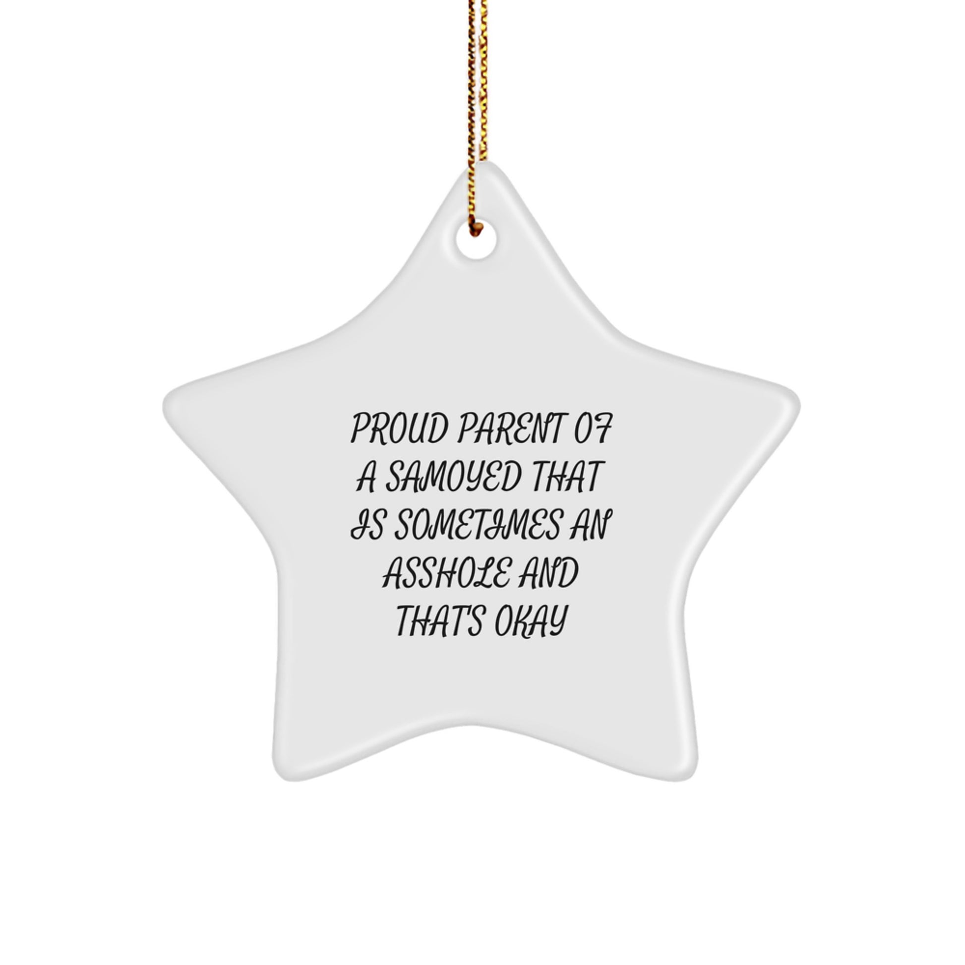 Funny Samoyed Dog Parent Gifts from Men to Family with Christmas Unique Star Ornament for Home Decor - Image 1