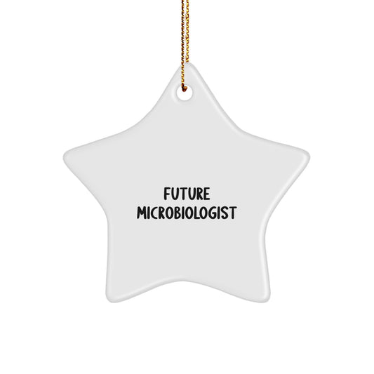 Future Microbiologist Funny Star Ornament Gifts from Friends - Christmas Unique Gifts for Microbiologists - White Star Shaped Decorations - Image 1