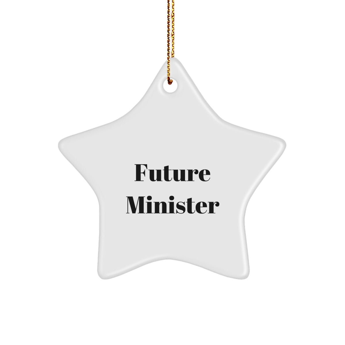 Funny Future Minister Gifts from Friends Christmas Unique Star Ornament for Minister's Office - Image 1