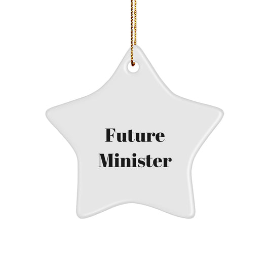 Funny Future Minister Gifts from Friends Christmas Unique Star Ornament for Minister's Office - Image 1
