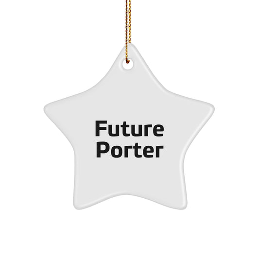 Funny Quotes for Porter Friends, Unique Star Ornament Gifts from Men to Porter, Perfect for Christmas Unique Gifts - Image 1