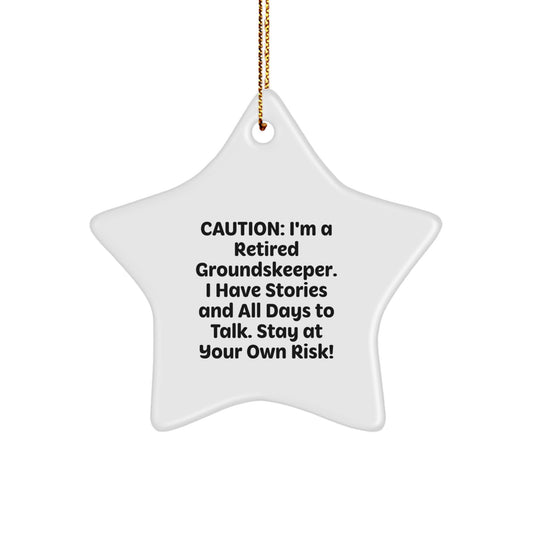 Funny groundskeeper Gifts from Men for Christmas Unique Star Ornament - Image 1
