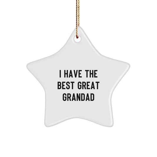 Funny Grandad Gifts from Men, Great Grandad Star Ornament for Christmas Unique Gifts - Image 1