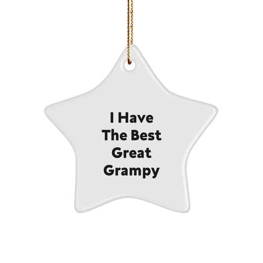 Funny Grampy Star Ornaments Gifts from Men to Grampy for Christmas - I Have The Best Great Grampy Star Shaped Decoration, Unique Gifts for Grampy, Grampy Gifts - Image 1