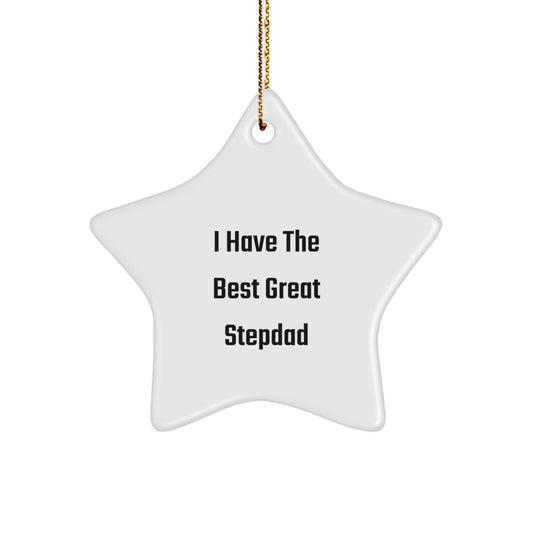 Funny Stepdad Quotes Star Ornament Gifts from Men for Great Stepdads on Christmas Unique Gifts - Image 1