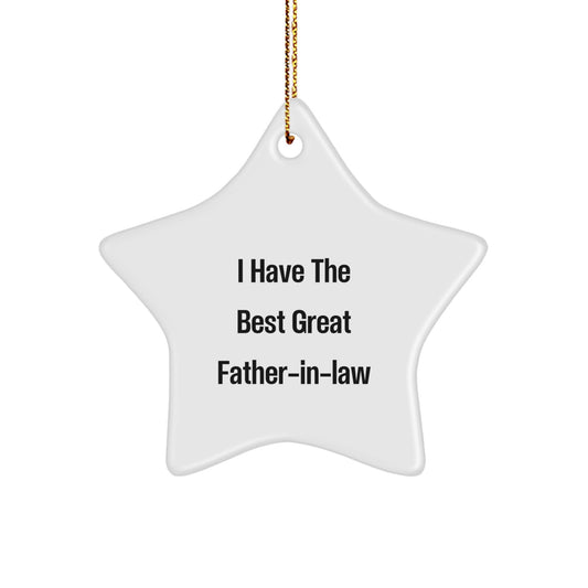 Funny Father-in-law Gifts from Daughter, Unique Star Ornament for Great Father-in-law on Christmas, Quote: 'I Have The Best Great Father-in-law' - Image 1