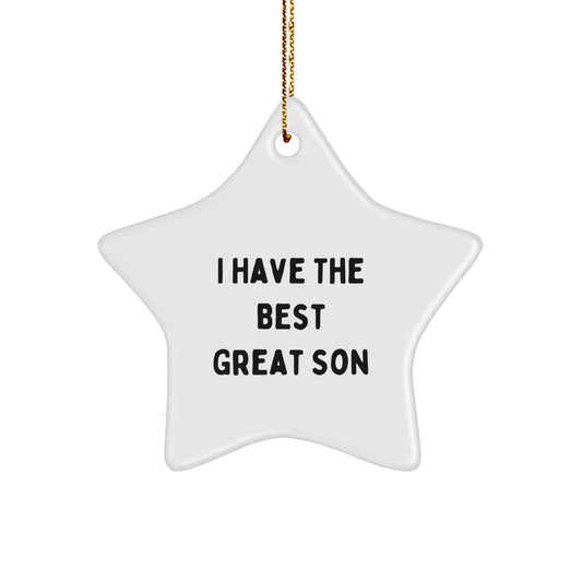 Christmas Gift for Dad Star Ornament – I Have The Best Great Son - Image 1