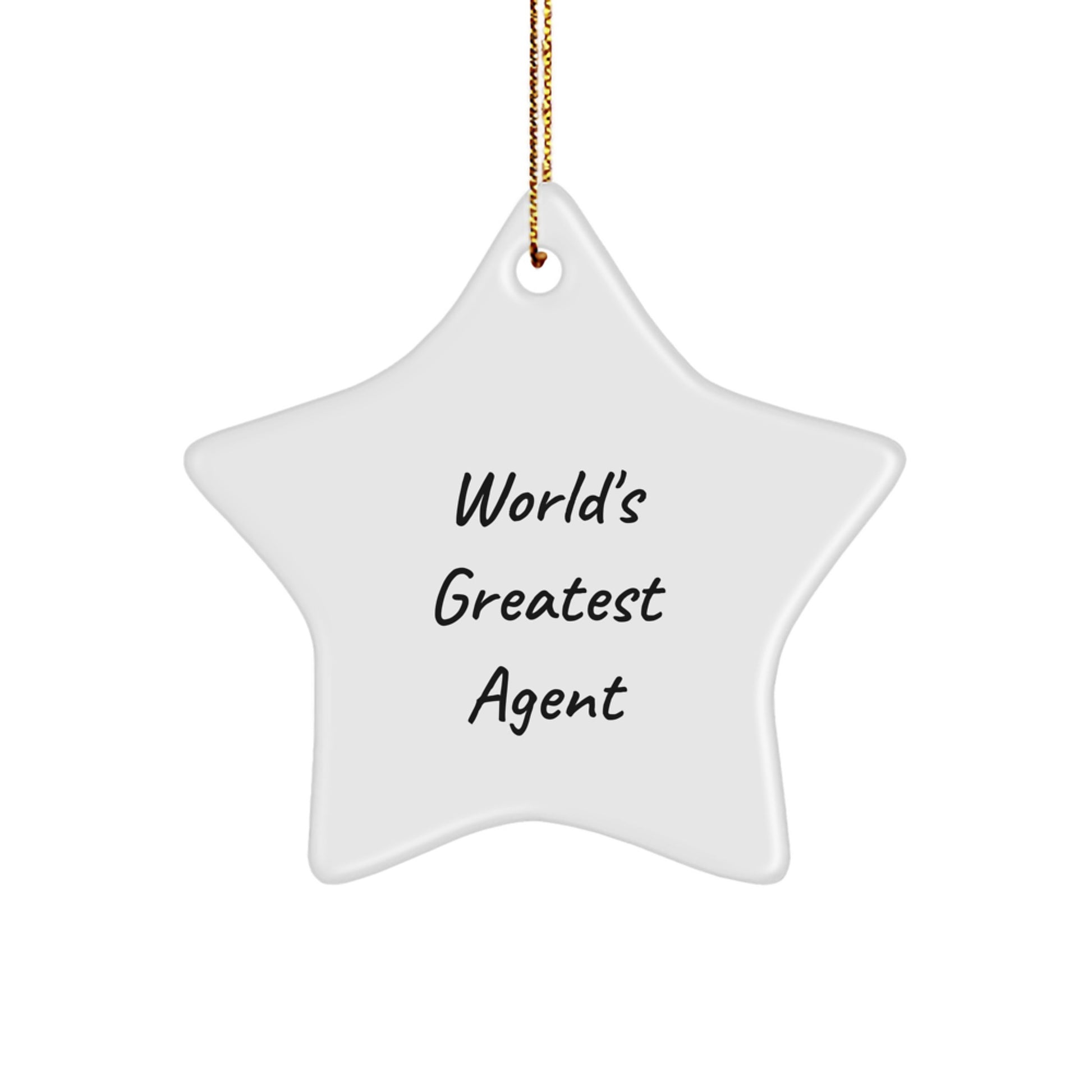 'World's Greatest Agent' Star Ornament, Funny Agent Gifts for Agents, Christmas Unique Agent Presents from Friends, Coworkers, Family - Image 1