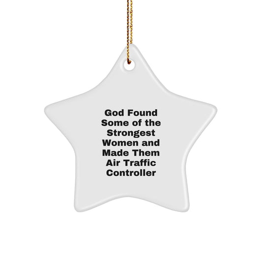 Funny Inspirational Air Traffic Controller Star Ornament Gifts for Women from Friends on Christmas - Image 1