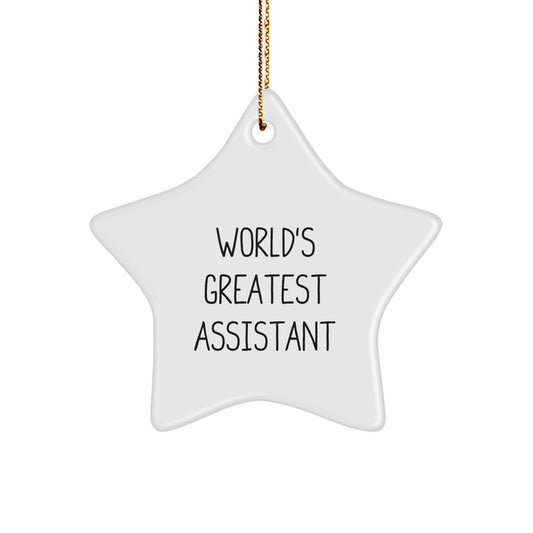 Funny World's Greatest Assistant Star Ornament, Gifts from Friends for Assistant, Christmas Unique Gifts - Image 1