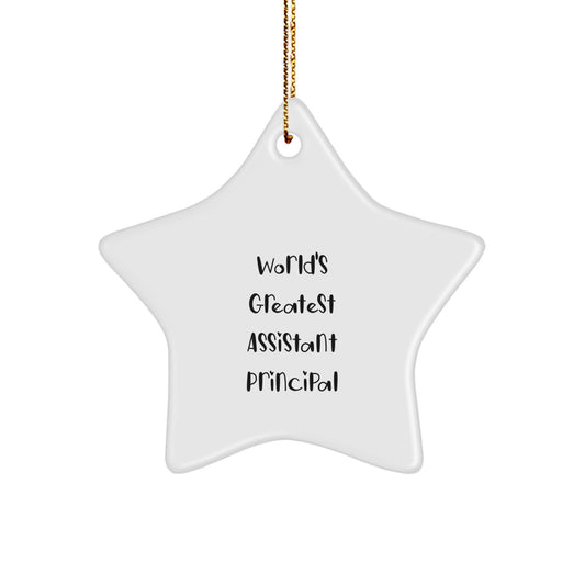 Funny Gift for Assistant Principal - World's Greatest Star Ornament, Assistant Principal Gifts from Men, Women, Friends, Coworkers, Family for Christmas Unique Gifts - Image 1
