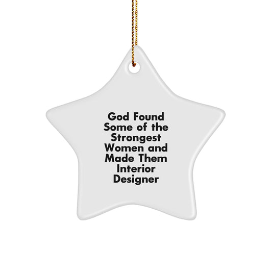 Funny Interior Designer Gifts from Men to Women for Christmas Unique Star Ornaments Inspirational Quote Star Shaped Decorations - Image 1