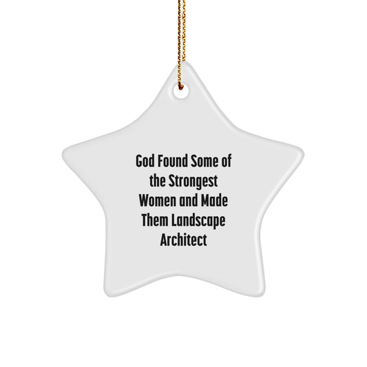 Funny Landscape Architect Star Ornament Gifts from Women, Inspirational Quote Decor for Friends, Christmas Unique Presents for Landscape Architect - Image 1