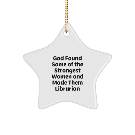 Funny Librarian Gifts from Friends, Star Ornament for Librarian Christmas Unique Gifts, Gifts for Librarian Women - Image 1
