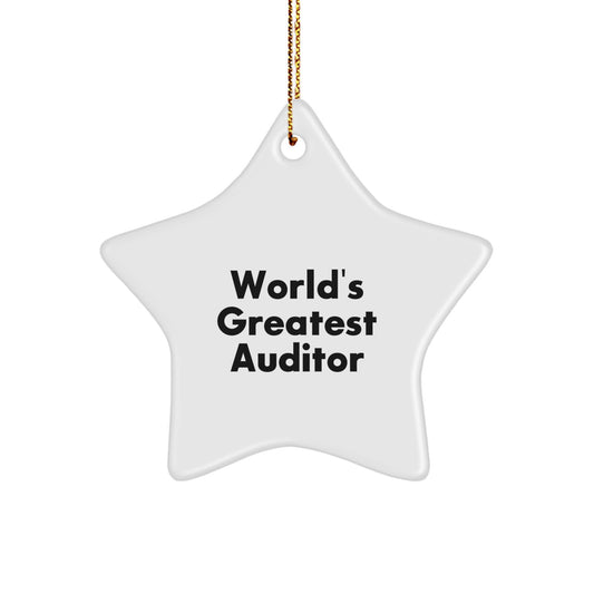 Funny Auditor Gifts from Friends for Christmas Unique Star Ornament - World's Greatest Auditor, Auditor Star Ornament, Funny Christmas Unique Gift for Auditor - Image 1