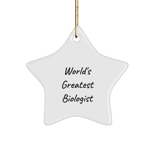 Christmas Gift for Her Present Star Ornament World's Greatest Biologist - Image 1