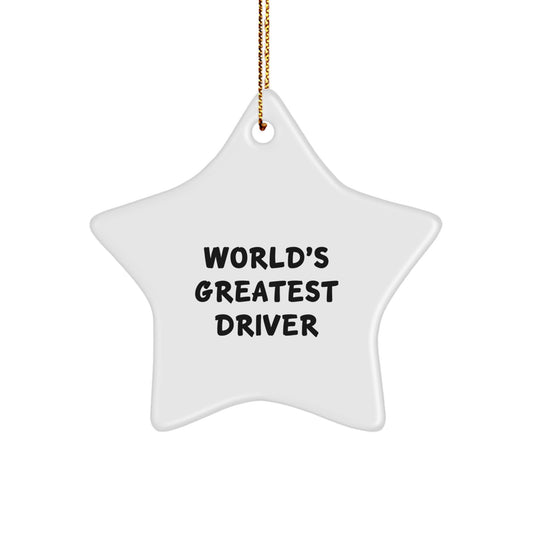 Funny Driver Gifts from Friends, World's Greatest Driver Star Ornament, Christmas Unique Gifts for Driver - Image 1