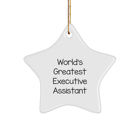 Funny Executive Assistant Gifts, World's Greatest Star Ornament, Christmas Unique Gifts from Friends, Family, Coworkers for Executive Assistant Men, Women - Image 1