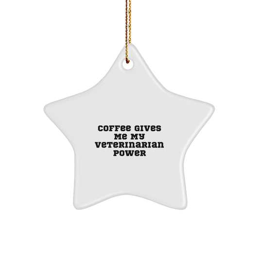 Funny Veterinarian Power Gifts for Veterinarians from Friends, Unique Christmas Ornament Decorations with Star Shape - Image 1