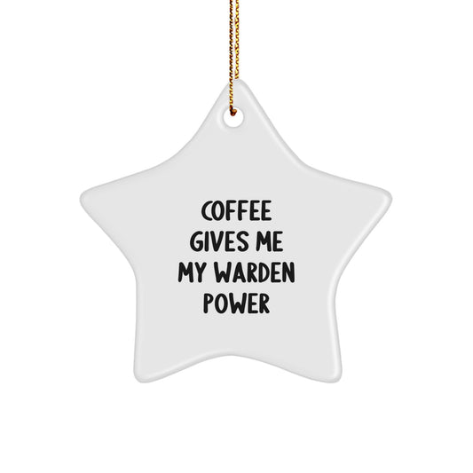Funny Warden Gifts from Friends, Christmas Unique Warden Star Ornaments, Gifts for Warden Enthusiasts - Image 1